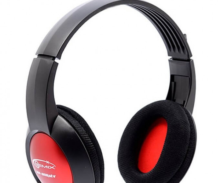 Наушники Gemix HP-808MV Black, 2 x Mini jack (3.5 мм), накладные, выдвижной микрофон, кабель 2.4 м